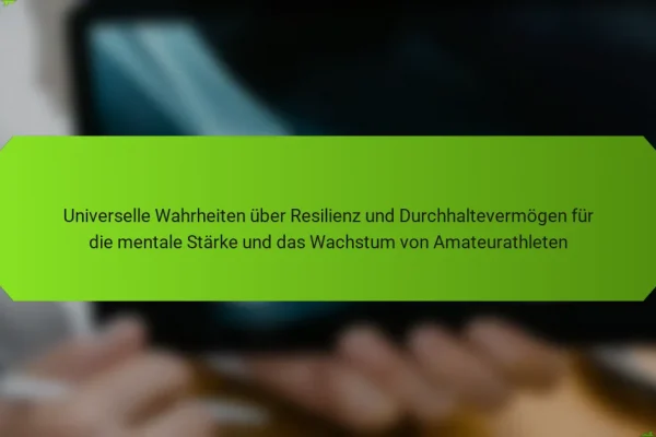 Universelle Wahrheiten über Resilienz und Durchhaltevermögen für die mentale Stärke und das Wachstum von Amateurathleten