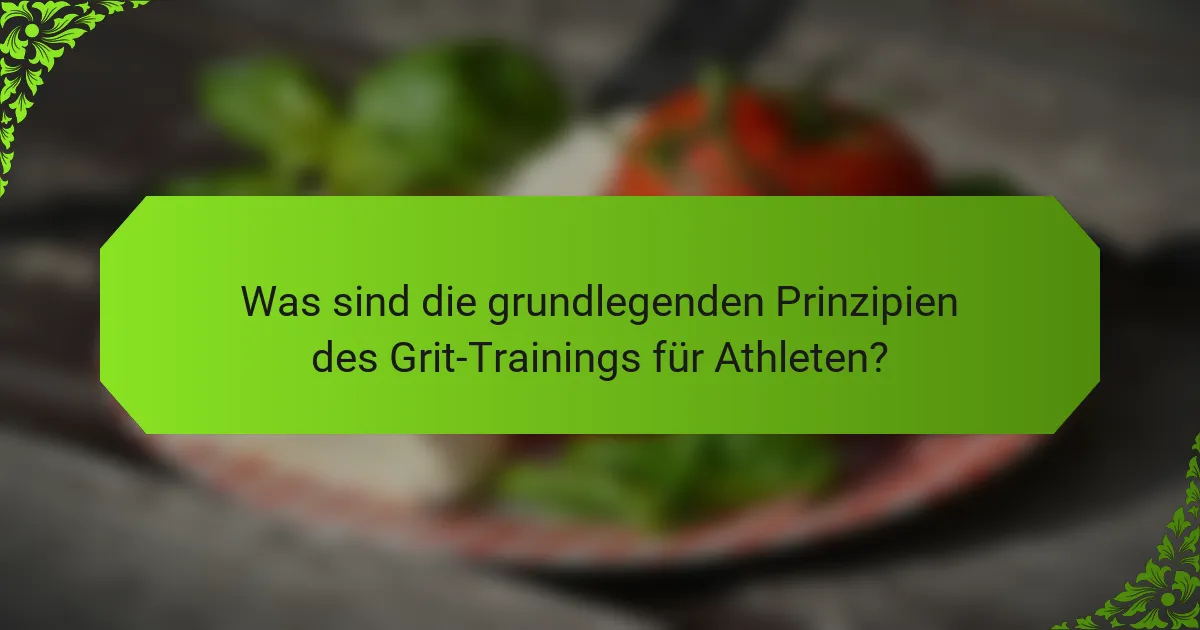Was sind die grundlegenden Prinzipien des Grit-Trainings für Athleten?