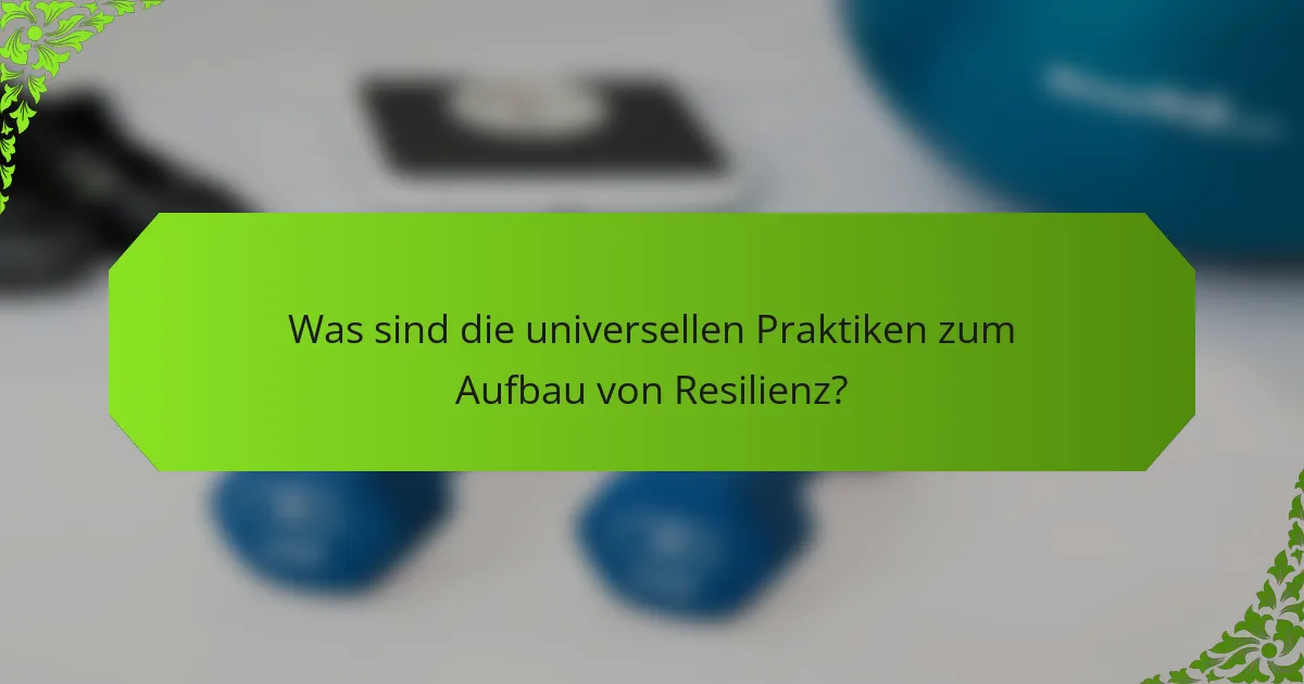 Was sind die universellen Praktiken zum Aufbau von Resilienz?