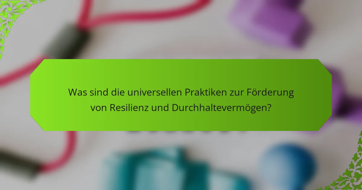 Was sind die universellen Praktiken zur Förderung von Resilienz und Durchhaltevermögen?