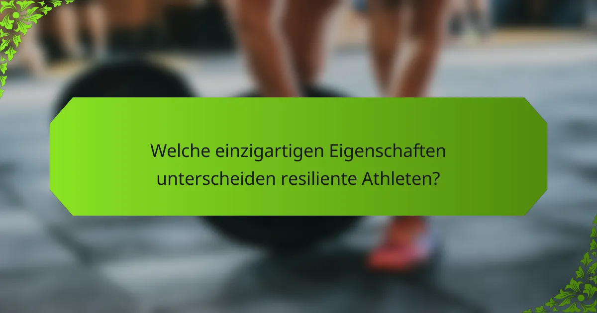 Welche einzigartigen Eigenschaften unterscheiden resiliente Athleten?