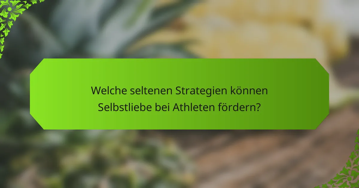 Welche seltenen Strategien können Selbstliebe bei Athleten fördern?